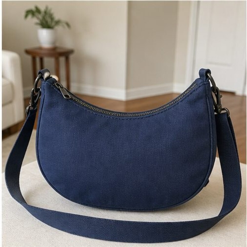 Navy Canvas Crossbody Bag